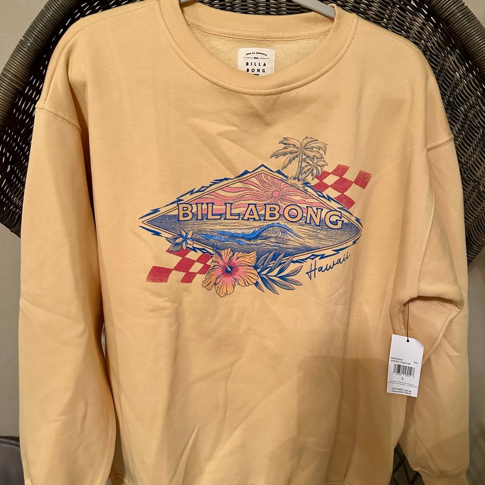 Billabong Yellow Graphic Sweatshirt